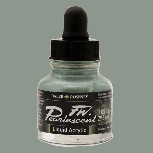 Daler Rowney FW Pearlescent Acrylic Inks 29.5ml Cam Şişe 129 Silver Moss - 129 Silver Moss