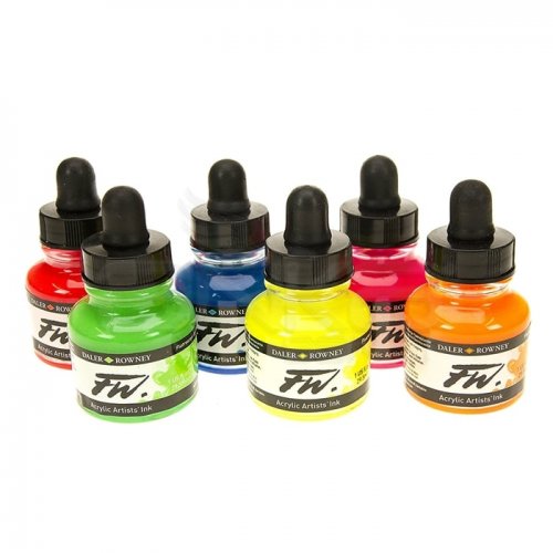 Daler Rowney FW Acrylic Inks 29.5ml Cam Şişe Fosforlu Renkler