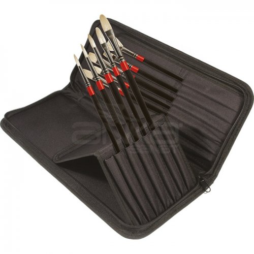 Daler Rowney Georgian Brush Classic Zip Cases Uzun Saplı Beyaz Kıl Fırça 10lu 28330010