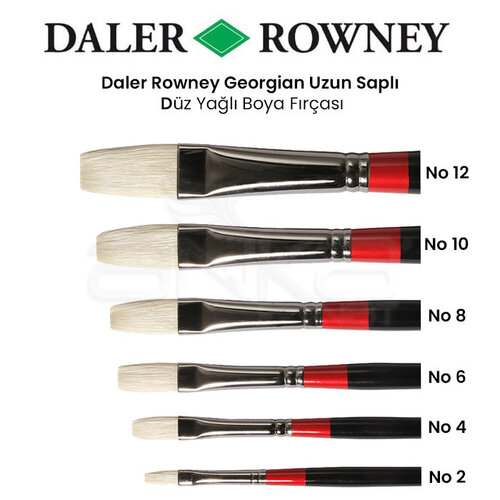 Daler Rowney Georgian Kıl Uzun Uçlu Düz Fırça seri G-48