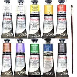 Anka Art - Daler Rowney Georgian Yağlı Boya 38ml Set 4 10lu + Fırça Hediyeli