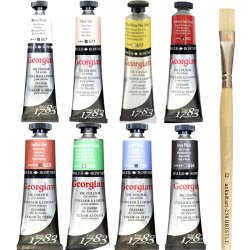 Anka Art - Daler Rowney Georgian Yağlı Boya 38ml Set 2 8li + Fırça Hediyeli