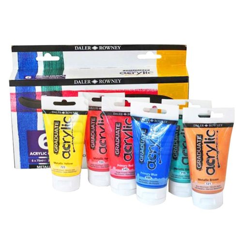 Daler Rowney Graduate Akrilk Boya Seti 6x75ml Metalik Renkler