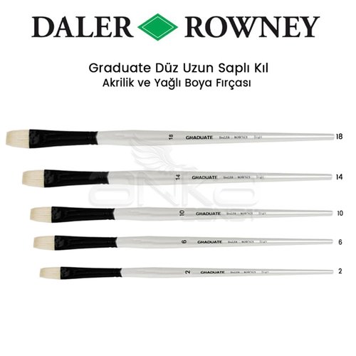 Daler Rowney Graduate Düz (Brigth) Uzun Saplı Kıl Fırça