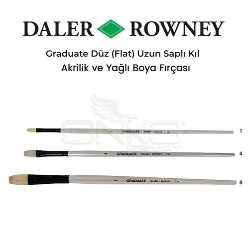 Daler Rowney Graduate Düz (Flat) Uzun Saplı Kıl Fırça