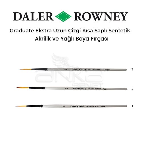 Daler Rowney Graduate Ekstra Uzun Çizgi Kısa Saplı Sentetik Fırça