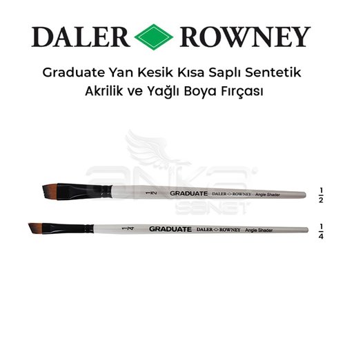 Daler Rowney Graduate Yan Kesik Kısa Saplı Sentetik Fırça