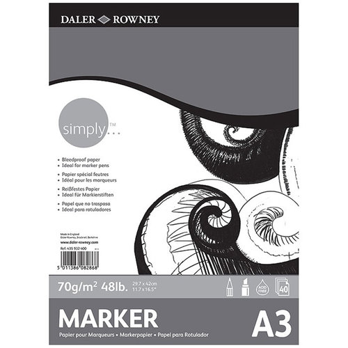 Daler Rowney Simply Marker Pad 70g 40 Yaprak