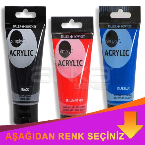 Daler Rowney Simply Akrilik Boya 250ml İndirimli Renkler