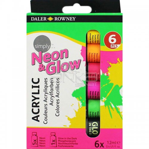 Daler Rowney Simply Akrilik Boya 6lı Set Neon-Glow