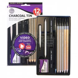 Daler Rowney - Daler Rowney Simply Charcoal Tin 12li Set (1)