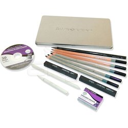 Daler Rowney Simply Charcoal Tin 12li Set - Thumbnail