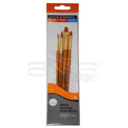 Daler Rowney - Daler Rowney Simply Gold Taklon Synthetic 4lü Fırça Seti Kod:400