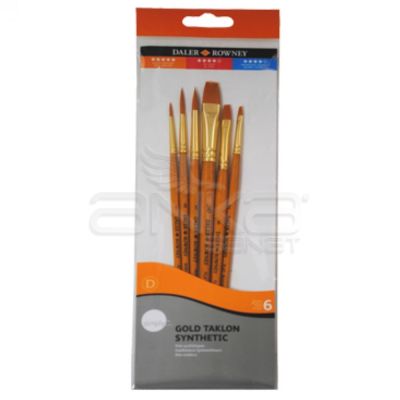 Daler Rowney Simply Gold Taklon Synthetic 6lı Fırça Seti Kod:600