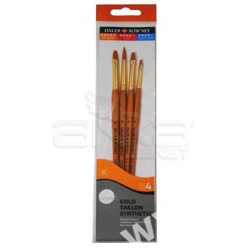 Daler Rowney Simply Gold Taklon Synthetic 4lü Fırça Seti Kod:403