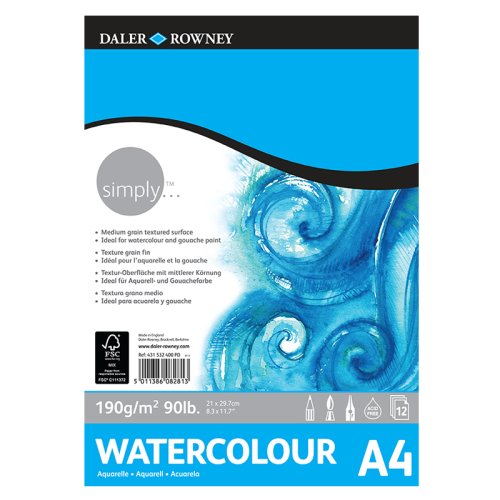 Daler Rowney Simply Watercolour Pad 12 Yaprak 190g