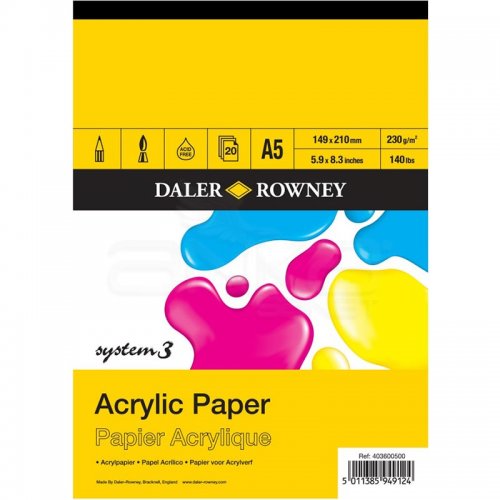 Daler Rowney System 3 Acrylic Paper 230g 20 Yaprak