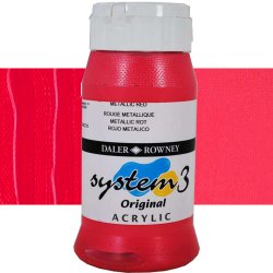 Daler Rowney - Daler Rowney System 3 Akrilik Boya 500ml 720 Metalik Red