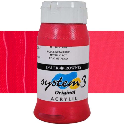 Daler Rowney System 3 Akrilik Boya 500ml 720 Metalik Red