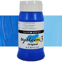 Daler Rowney - Daler Rowney System 3 Akrilik Boya 500ml 100 Fluorescent Blue