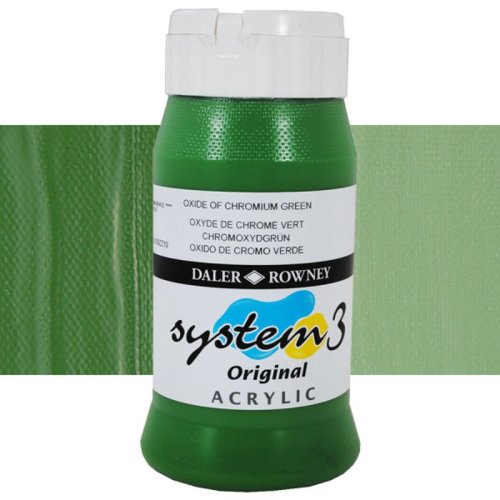 Daler Rowney System 3 Akrilik Boya 500ml 367 Oxide of Chromium Green - 367 Oxide Chromium Green