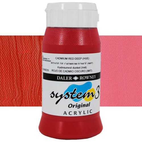 Daler Rowney System 3 Akrilik Boya 500ml 504 Cadmium Red Deep (hue) - 504 Cadmium Red Deep