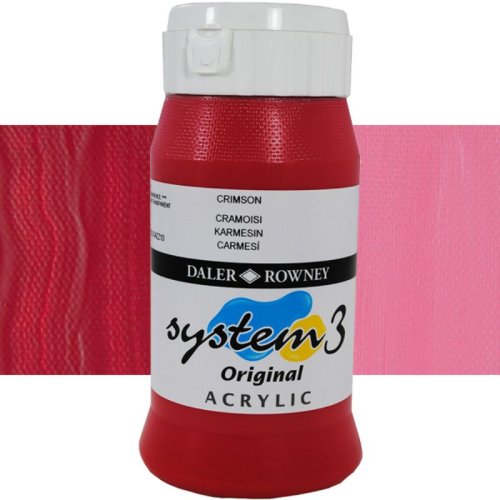 Daler Rowney System 3 Akrilik Boya 500ml 513 Crimson - 513 Crimson