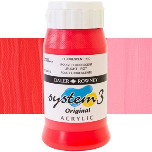 Daler Rowney System 3 Akrilik Boya 500ml 544 Fluorescent Red