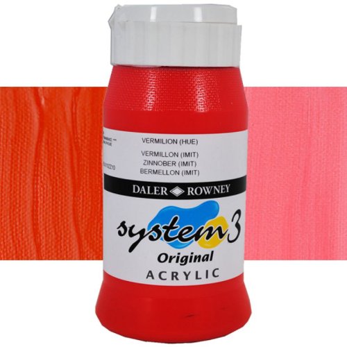 Daler Rowney System 3 Akrilik Boya 500ml 588 Vermilion (hue) - 588 Vermilion