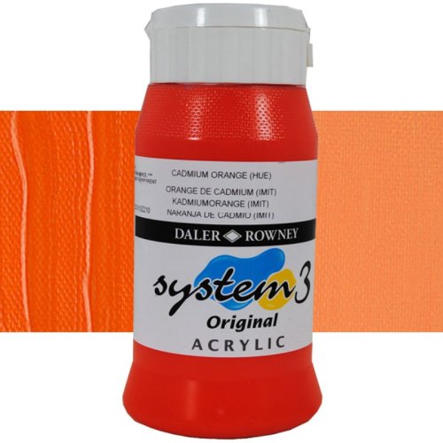 Daler Rowney System 3 Akrilik Boya 500ml 619 Cadmium Orange (hue) - 619 Cadmium Orange