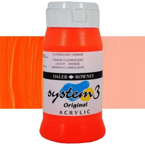 Daler Rowney System 3 Akrilik Boya 500ml 653 Fluorescent Orange