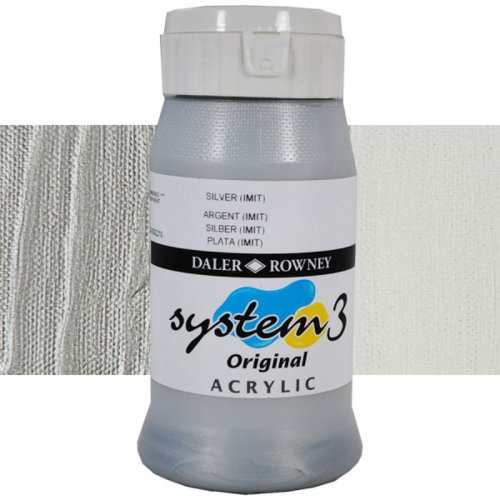 Daler Rowney System 3 Akrilik Boya 500ml 702 Silver - 702 Silver