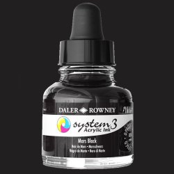 Daler Rowney - Daler Rowney System 3 Akrilik Mürekkep 29.5ml 036 Mars Black