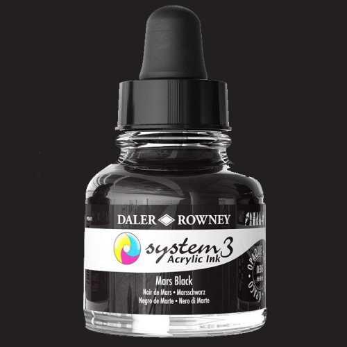 Daler Rowney System 3 Akrilik Mürekkep 29.5ml 036 Mars Black - 036 Mars Black