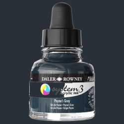 Daler Rowney - Daler Rowney System 3 Akrilik Mürekkep 29.5ml 065 Paynes Grey