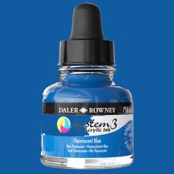 Daler Rowney - Daler Rowney System 3 Akrilik Mürekkep 29.5ml 100 Fluorescent Blue