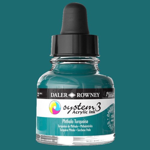 Daler Rowney System 3 Akrilik Mürekkep 29.5ml 154 Phthalo Turquoise - 154 Phthalo Turquoise