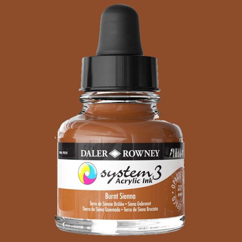 Daler Rowney System 3 Akrilik Mürekkep 29.5ml 221 Burnt Sienna - 221 Burnt Sienna