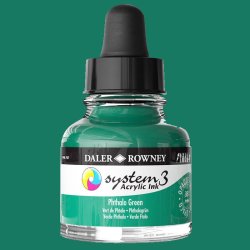 Daler Rowney - Daler Rowney System 3 Akrilik Mürekkep 29.5ml 361 Phthalo Green