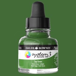 Daler Rowney - Daler Rowney System 3 Akrilik Mürekkep 29.5ml 375 Sap Green