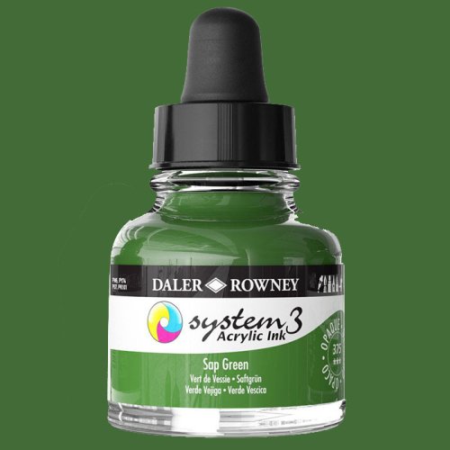 Daler Rowney System 3 Akrilik Mürekkep 29.5ml 375 Sap Green - 375 Sap Green