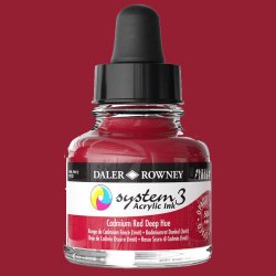 Daler Rowney - Daler Rowney System 3 Akrilik Mürekkep 29.5ml 504 Cadmium Red Deep Hue