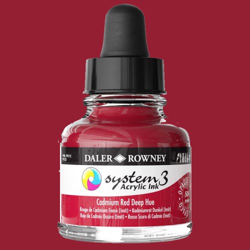 Daler Rowney System 3 Akrilik Mürekkep 29.5ml 504 Cadmium Red Deep Hue - 504 Cadmium Red Deep Hue