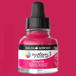 Daler Rowney - Daler Rowney System 3 Akrilik Mürekkep 29.5ml 538 Fluorescent Pink