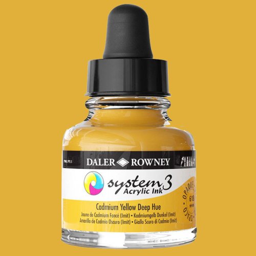 Daler Rowney System 3 Akrilik Mürekkep 29.5ml 618 Cadmium Yellow Deep Hue - 618 Cadmium Yellow Deep Hue