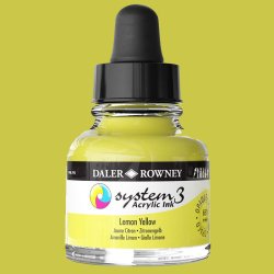 Daler Rowney - Daler Rowney System 3 Akrilik Mürekkep 29.5ml 651 Lemon Yellow