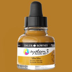 Daler Rowney - Daler Rowney System 3 Akrilik Mürekkep 29.5ml 663 Yellow Ochre