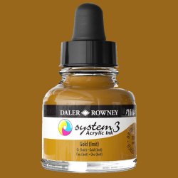 Daler Rowney - Daler Rowney System 3 Akrilik Mürekkep 29.5ml 701 Gold Imıt