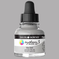 Daler Rowney - Daler Rowney System 3 Akrilik Mürekkep 29.5ml 702 Silver Imıt