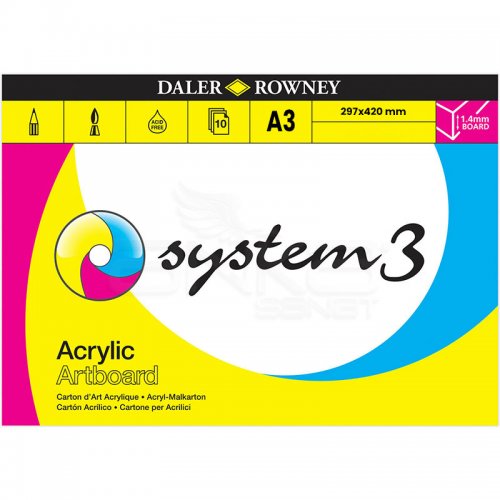 Daler Rowney System 3 Artboard Akrilik Blok 10 Yaprak